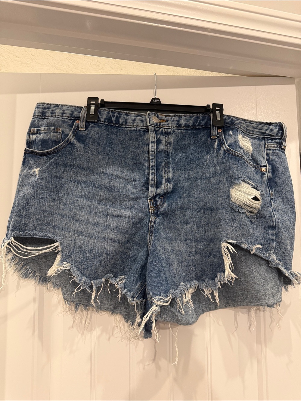 wild fable Distressed High-Rise Denim Shorts - Blue